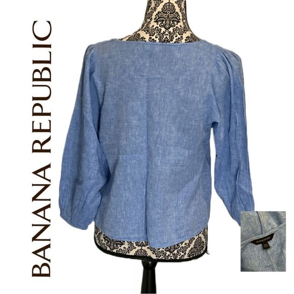 Banana Republic Women’s Linen Blend 3/4 Sleeve Blouse - Size XS - Picture 2 of 2